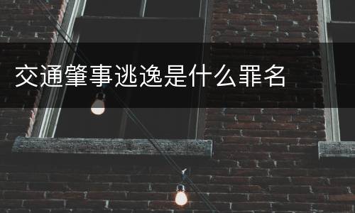 交通肇事逃逸是什么罪名
