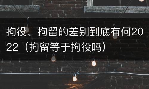 拘役、拘留的差别到底有何2022（拘留等于拘役吗）