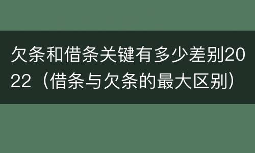 欠条和借条关键有多少差别2022（借条与欠条的最大区别）