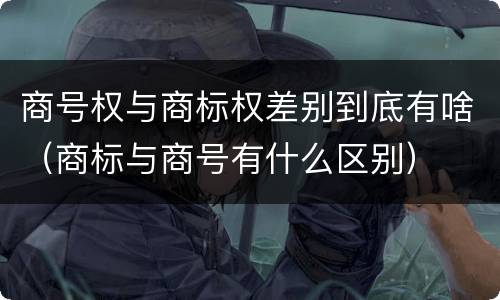 商号权与商标权差别到底有啥（商标与商号有什么区别）