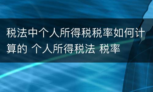 税法中个人所得税税率如何计算的 个人所得税法 税率