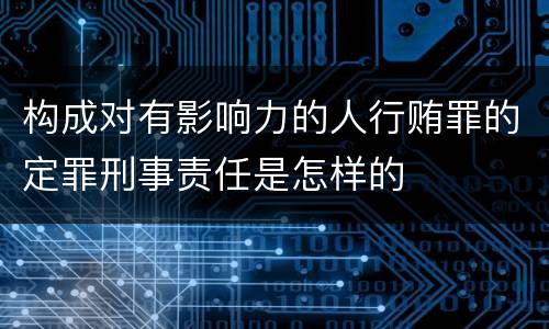 构成对有影响力的人行贿罪的定罪刑事责任是怎样的