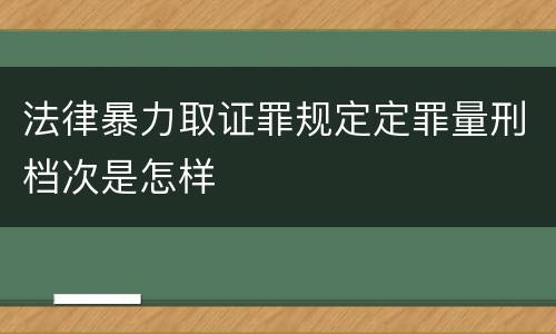 法律暴力取证罪规定定罪量刑档次是怎样