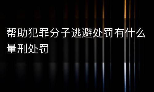 帮助犯罪分子逃避处罚有什么量刑处罚