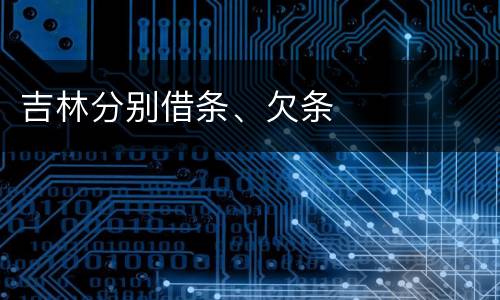 吉林分别借条、欠条