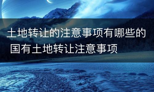 土地转让的注意事项有哪些的 国有土地转让注意事项