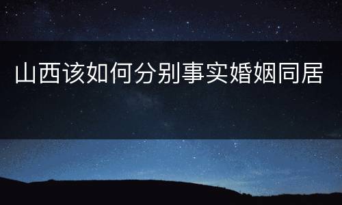 山西该如何分别事实婚姻同居