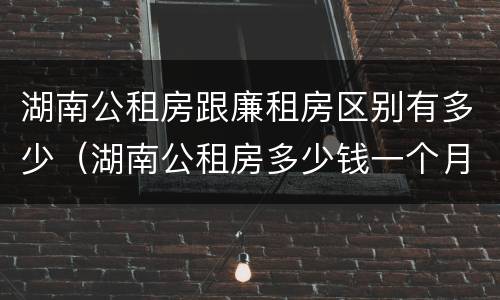 湖南公租房跟廉租房区别有多少（湖南公租房多少钱一个月）