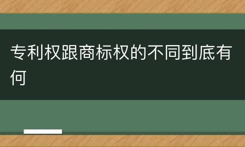 专利权跟商标权的不同到底有何
