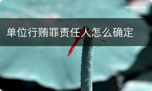 单位行贿罪责任人怎么确定