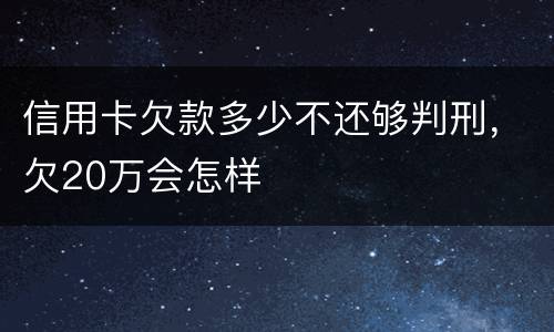 信用卡欠款多少不还够判刑，欠20万会怎样