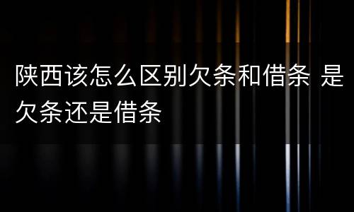 陕西该怎么区别欠条和借条 是欠条还是借条