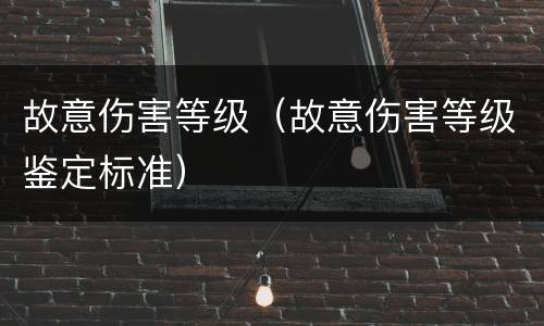 故意伤害等级（故意伤害等级鉴定标准）