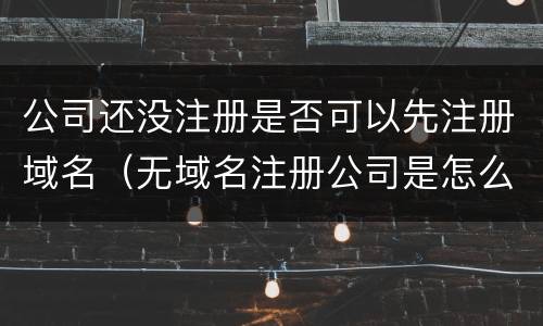 公司还没注册是否可以先注册域名（无域名注册公司是怎么回事）