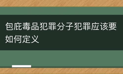 包庇毒品犯罪分子犯罪应该要如何定义