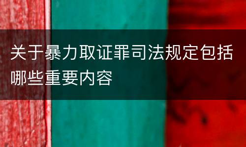 关于暴力取证罪司法规定包括哪些重要内容