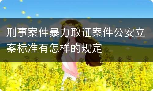 刑事案件暴力取证案件公安立案标准有怎样的规定