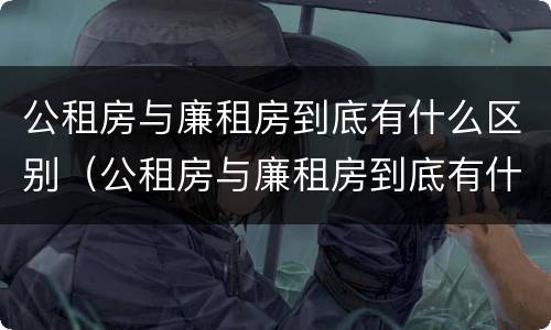公租房与廉租房到底有什么区别（公租房与廉租房到底有什么区别呢）