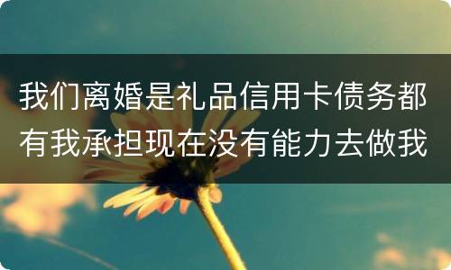 我们离婚是礼品信用卡债务都有我承担现在没有能力去做我该怎么办