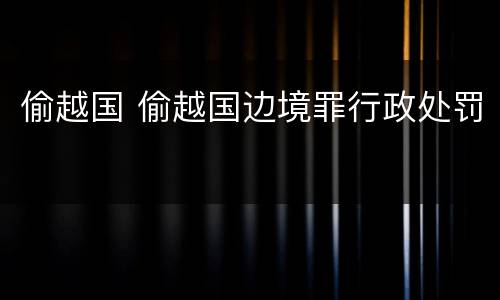 偷越国 偷越国边境罪行政处罚