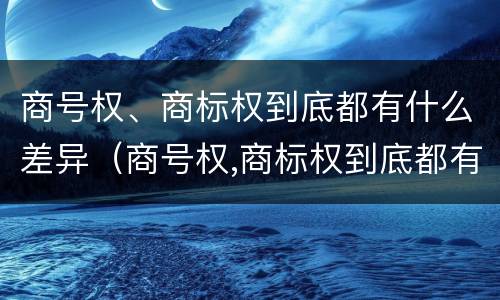 商号权、商标权到底都有什么差异（商号权,商标权到底都有什么差异呢）