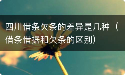 四川借条欠条的差异是几种（借条借据和欠条的区别）