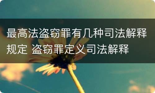 最高法盗窃罪有几种司法解释规定 盗窃罪定义司法解释