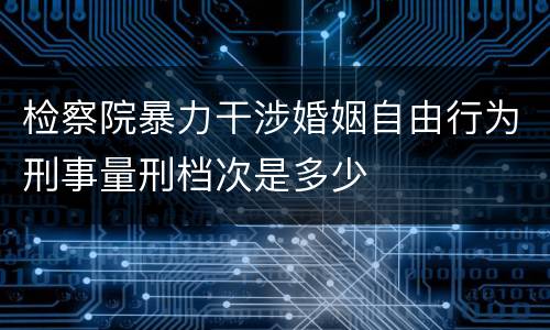 检察院暴力干涉婚姻自由行为刑事量刑档次是多少
