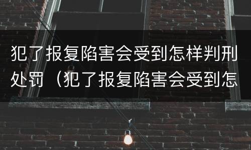 犯了报复陷害会受到怎样判刑处罚（犯了报复陷害会受到怎样判刑处罚呢）