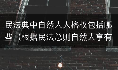 民法典中自然人人格权包括哪些（根据民法总则自然人享有哪些人格权）