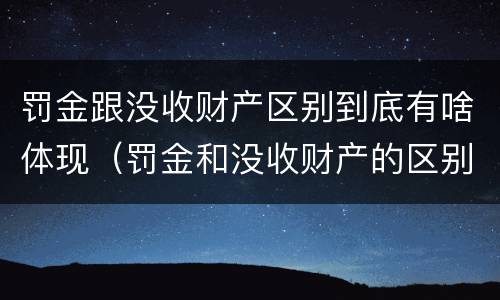 罚金跟没收财产区别到底有啥体现（罚金和没收财产的区别）