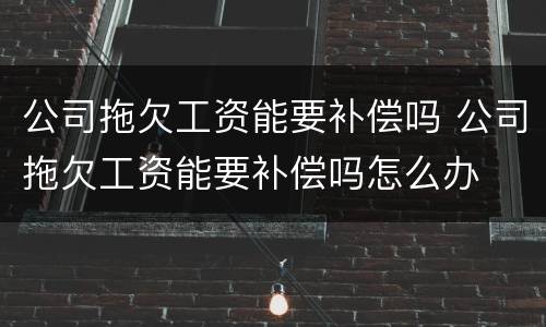 公司拖欠工资能要补偿吗 公司拖欠工资能要补偿吗怎么办