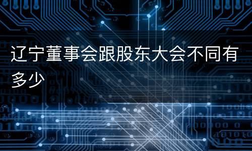 辽宁董事会跟股东大会不同有多少