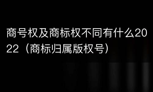 商号权及商标权不同有什么2022（商标归属版权号）