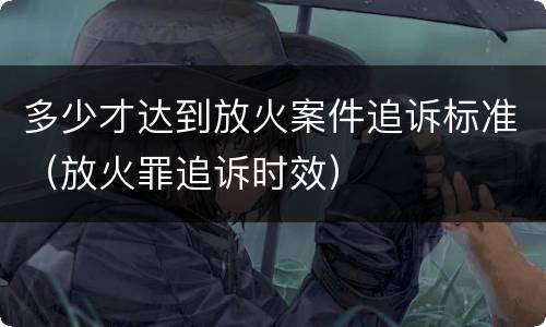 多少才达到放火案件追诉标准（放火罪追诉时效）
