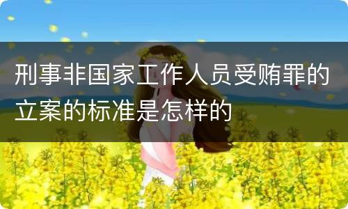 刑事非国家工作人员受贿罪的立案的标准是怎样的