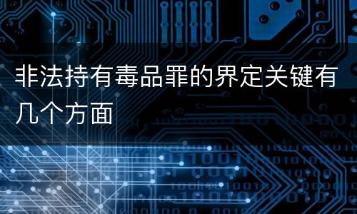 非法持有毒品罪的界定关键有几个方面