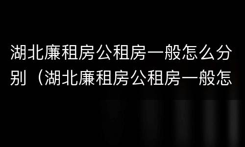湖北廉租房公租房一般怎么分别（湖北廉租房公租房一般怎么分别申请的）