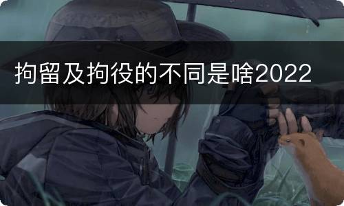 拘留及拘役的不同是啥2022
