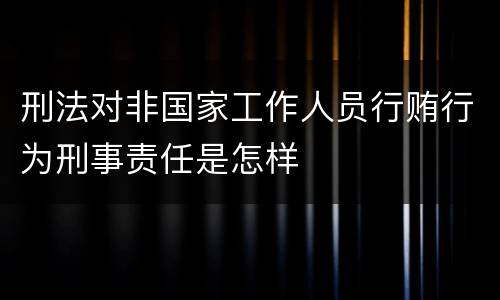 刑法对非国家工作人员行贿行为刑事责任是怎样