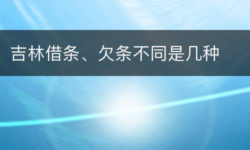 吉林借条、欠条不同是几种