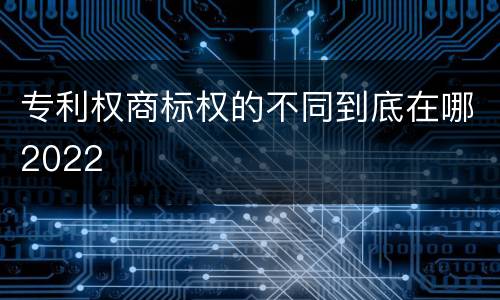 专利权商标权的不同到底在哪2022