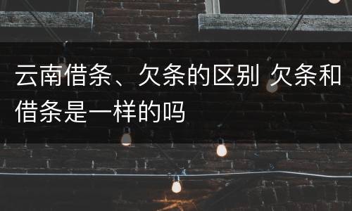 云南借条、欠条的区别 欠条和借条是一样的吗
