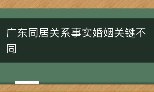 广东同居关系事实婚姻关键不同