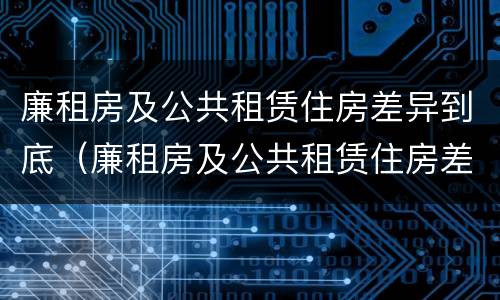 廉租房及公共租赁住房差异到底（廉租房及公共租赁住房差异到底有多大）