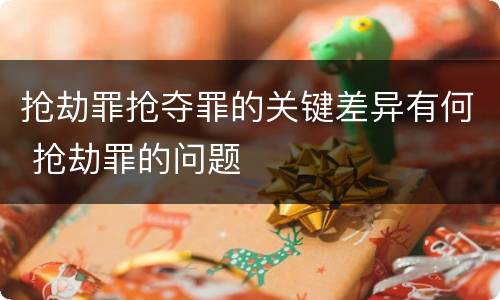 抢劫罪抢夺罪的关键差异有何 抢劫罪的问题