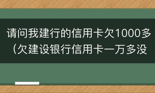 请问我建行的信用卡欠1000多（欠建设银行信用卡一万多没钱还怎么办）