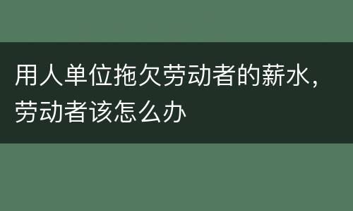 用人单位拖欠劳动者的薪水，劳动者该怎么办