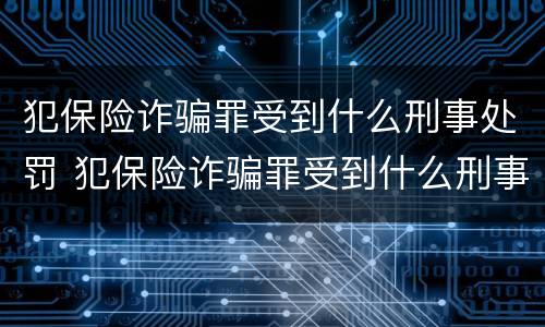 犯保险诈骗罪受到什么刑事处罚 犯保险诈骗罪受到什么刑事处罚呢