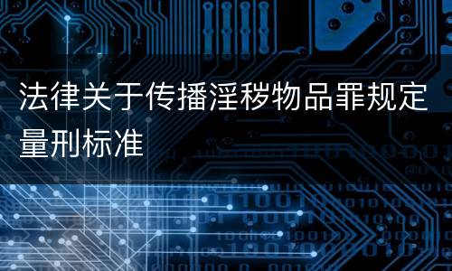 法律关于传播淫秽物品罪规定量刑标准